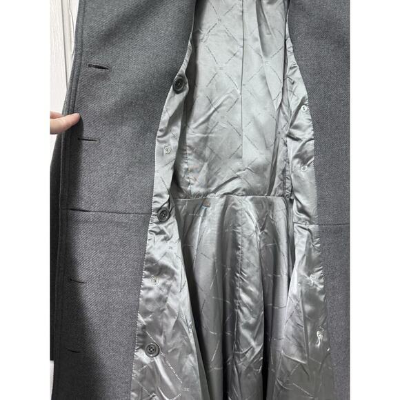 Elisabetta Franchi Double Breasted Gray Wool Trench Coat Size 40 - Picture 8 of 16